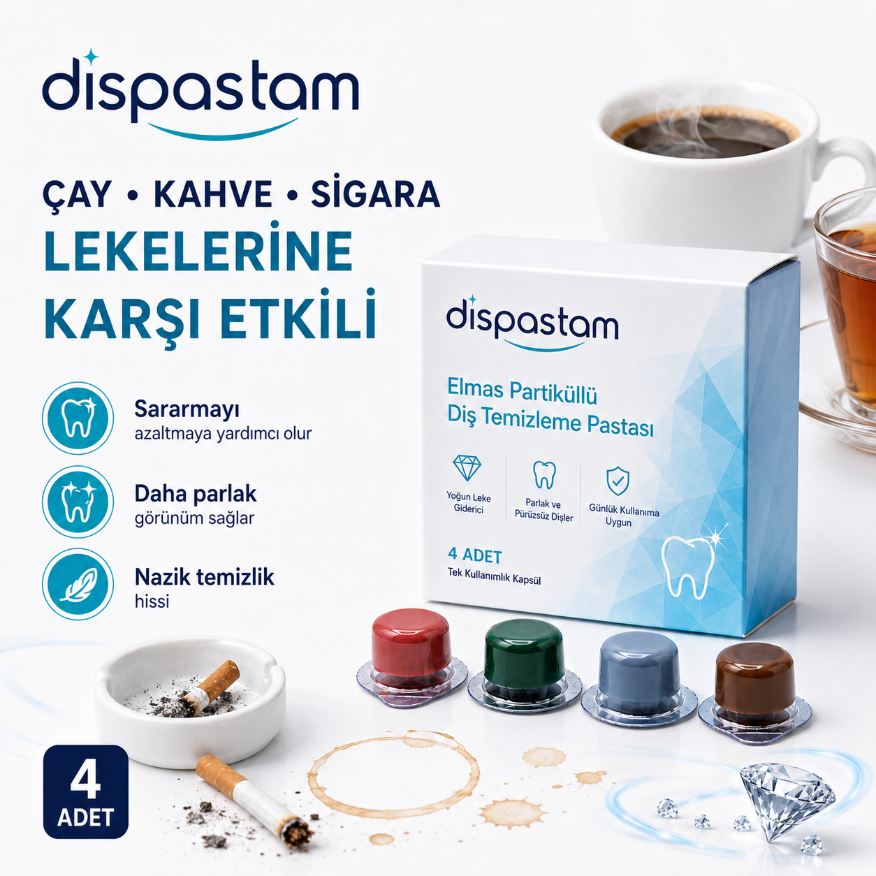 Elmas Partiküllü Diş Temizleme ve Beyazlatma Pastası